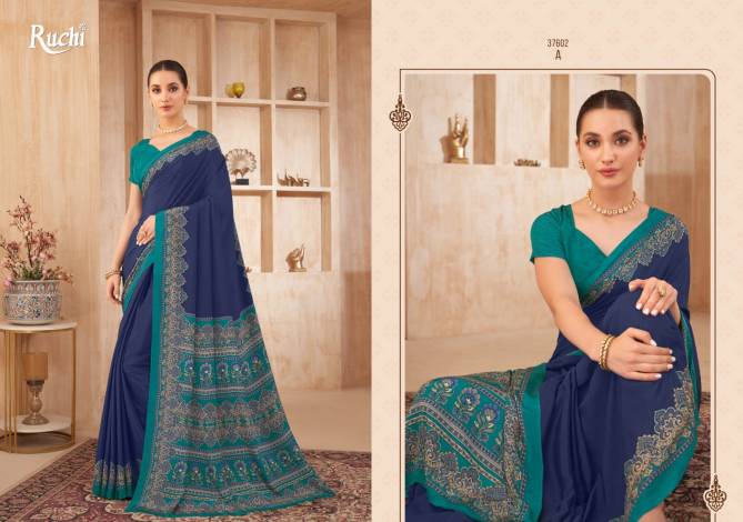 Vivanta Silk 38 By Ruchi Silk Crepe Printed Sarees Wholesale Shop In Surat